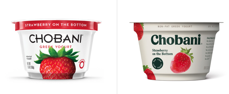Chobani yogurt package redesign